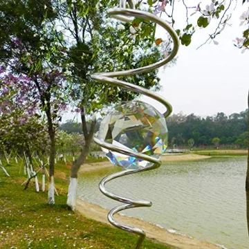 FONMY Gazing Ball Spiral Tail - Decorative Wind Spinner