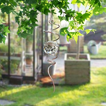 FONMY Gazing Ball Spiral Tail - Decorative Wind Spinner