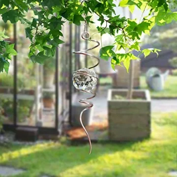 FONMY Gazing Ball Spiral Tail - Decorative Wind Spinner