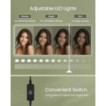 VASAGLE Vanity Desk with Power Outlets, Makeup Vanity with Mirror and Lights, with Upholstered Vanity Stool, 9 Dimmable LED Lights, 2 Compartments, 2 Drawers, for Bedroom, Ink Black URDT029B01