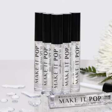 BLACK GIRL SUNSCREEN - Make It Pop Sungloss - Revolutionary Sun Protection and Gloss in One - SPF 50 (Clear Skyes)
