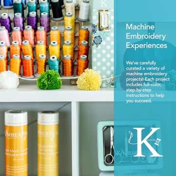 Kimberbell Wash Away - Sticky Back Stabilizer, 12”x5 Yd Roll, Water Soluble Machine Embroidery, Washes Out Completely Leaving No Residue, Sewing, Quilting, Piecing Projects, Appliqués, Lace & Crafting