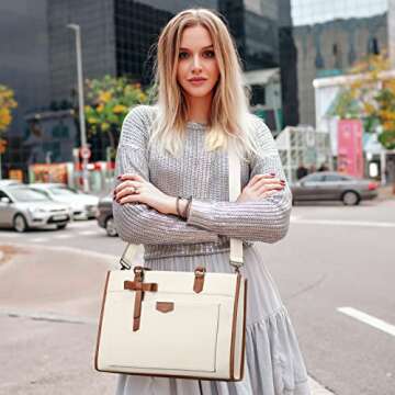 Keyli Laptop Tote Bag Canvas Laptop Bag for Women 15.6 inch Casual Work Shoulder Bags Large Capacity...