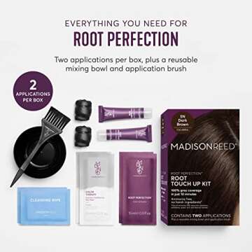 Madison Reed Root Perfection Permanent Root Touch Up, Dark Brown 5N Calabria, 10 Minutes for 100% Gr...