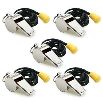 Hipat Whistle 12 Packs Sports Whistles with Lanyard, Loud & Crisp Sound