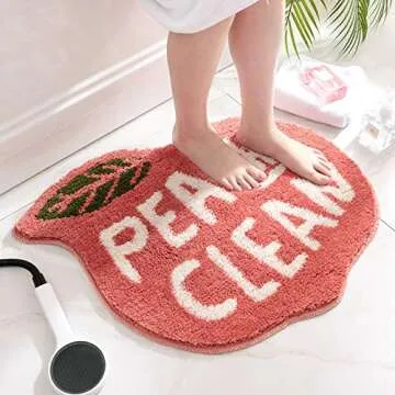 Bathroom Floor Mats Peach Shape Cartoon Plush Home Door Mats Home Bedroom Bathroom Door Absorbent No...