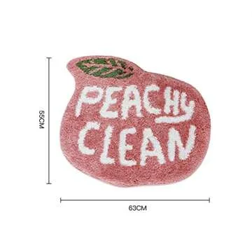 Bathroom Floor Mats Peach Shape Cartoon Plush Home Door Mats Home Bedroom Bathroom Door Absorbent Non-Slip Mats Bathtub Children's Room Non-Slip Bathroom Toilet Carpets