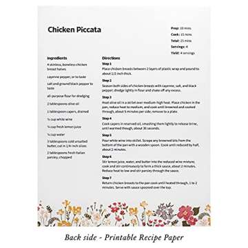 Jot & Mark Recipe Card Paper with Page Protectors 30 Count