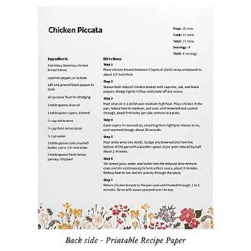 Jot & Mark Recipe Card Paper with Page Protectors 30 Count