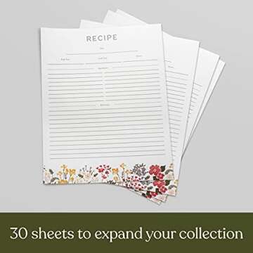 Jot & Mark Recipe Card Paper with Page Protectors 30 Count