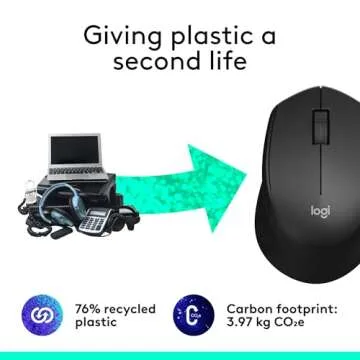 Logitech M330 SILENT Wireless Mouse, 2.4GHz with USB Receiver, Optical Tracking, Quiet & Lightweight, Long Battery Life, for PC, Mac, Laptop, Chromebook - Black