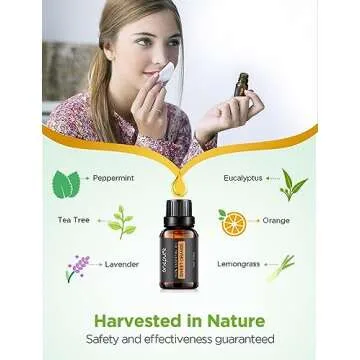 InnoGear Essential Oil Diffuser with Oils, 100ml Aromatherapy Diffuser with 6 Essential Oils Set, Aroma Cool Mist Humidifier Gift Set, Yellow Wood Grain