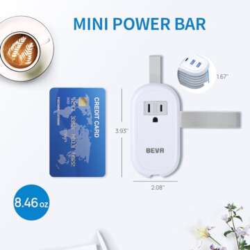 BEVA Cruise Power Strip with USB Ports, Travel Ready