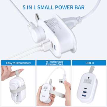 BEVA Cruise Power Strip with USB Ports, Travel Ready