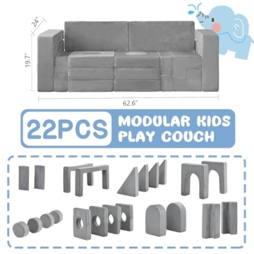 Domiqut Modular Kids Play Couch for Creative Play