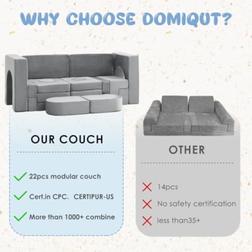 Domiqut Modular Kids Play Couch for Creative Play