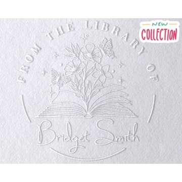 EXLIBRIS Book Embosser from The Library of Embosser, Custom Embosser Stamp, Book Embosser, Library Stamp, Monogram Embosser Stamp (2")