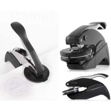 EXLIBRIS Book Embosser from The Library of Embosser, Custom Embosser Stamp, Book Embosser, Library Stamp, Monogram Embosser Stamp (2")