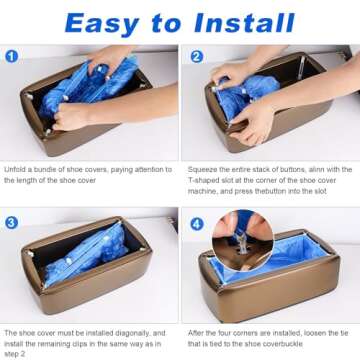 Automatic Shoe Cover Dispenser with 200 Disposable Covers