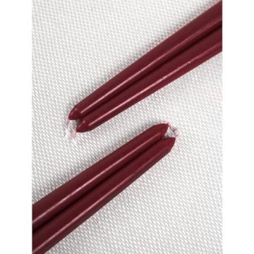 Burgundy Taper Candles Dripless Smokeless Elegant