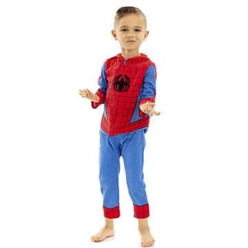 Avengers Spider-Man Toddler Boys Zip Up Cosplay Coverall 4T