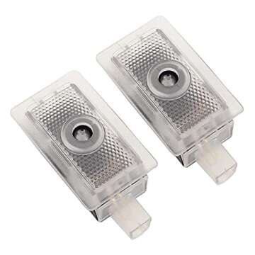 Car Door Courtesy Projector Puddle Logo Lights Replacement for Charger 2006-2022 with White Daytona Emblem,No Fading Color Logo