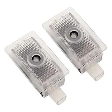 Car Door Courtesy Projector Puddle Logo Lights Replacement for Charger 2006-2022 with White Daytona Emblem,No Fading Color Logo