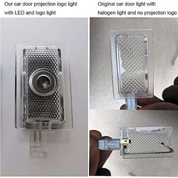 Car Door Courtesy Projector Puddle Logo Lights Replacement for Charger 2006-2022 with White Daytona Emblem,No Fading Color Logo