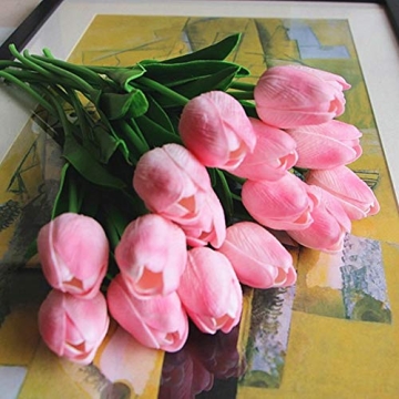 Elegant SHINE-CO Artificial PU Tulips for Home Decor