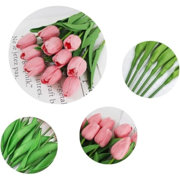 Elegant SHINE-CO Artificial PU Tulips for Home Decor