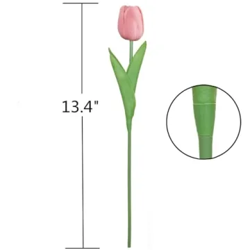 Elegant SHINE-CO Artificial PU Tulips for Home Decor