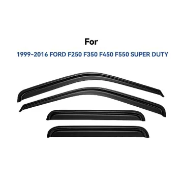 Window Visors Rain Guards for 1999-2016 Ford F250 F350 F450 F550 Super Duty, Out-Channel Window Vent...