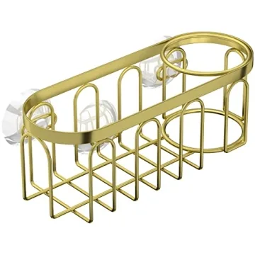 Gold Suction Cup Sponge Holder for Tidy Kitchens