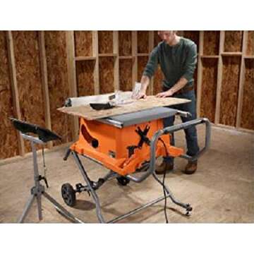 Ridgid 15 Amp 10 in. Portable Table Saw with Mobile Stand