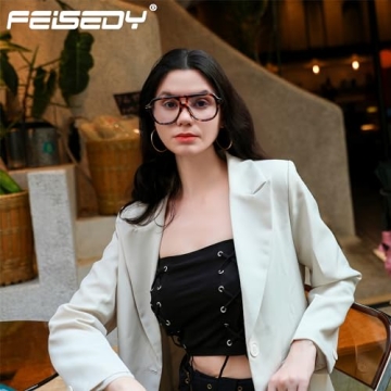 FEISEDY Aviator Blue Light Blocking Glasses Stylish Comfort