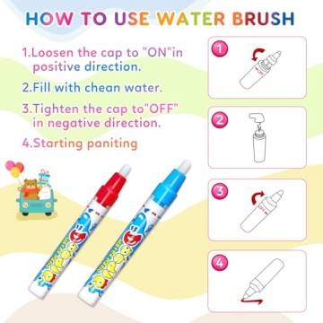 Mess-Free Water Doodle Mat for Kids Ages 2-7