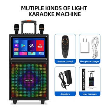 GEARDON Karaoke Machine with Tablet & UHF Mics