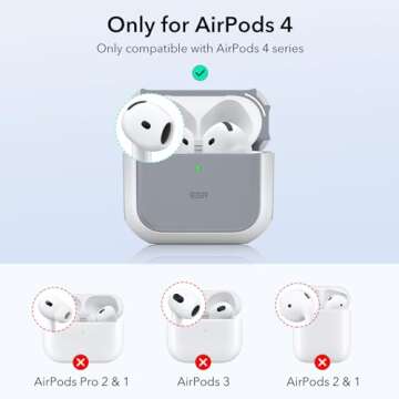 ESR for AirPods 4 Case, Compatible with AirPods 4th Generation Case (2024) (USB-C), Compatible with ...