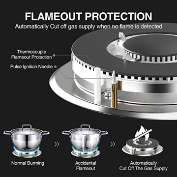 ANHANE Portable Gas Stove 2 Burners 12 Inch for RVs