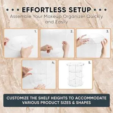 Masirs 360 Rotating Makeup Organizer for Easy Beauty Storage