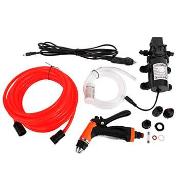 Amarine Made 12V High Pressure Car Wash Pump - Eco-Friendly 145 PSI Washer Kit