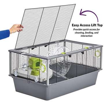 MidWest Homes for Pets Hamster Nation Hamster Home, Jumbo Hamster Cage Measures 38.2L x 22.6W x 15.4H inches and Provides for 676 Sq. inches of Unbroken floorspace, Includes All Accessories