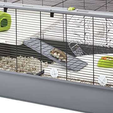 MidWest Homes for Pets Hamster Nation Hamster Home, Jumbo Hamster Cage Measures 38.2L x 22.6W x 15.4H inches and Provides for 676 Sq. inches of Unbroken floorspace, Includes All Accessories