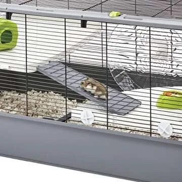 MidWest Homes for Pets Hamster Nation Hamster Home, Jumbo Hamster Cage Measures 38.2L x 22.6W x 15.4H inches and Provides for 676 Sq. inches of Unbroken floorspace, Includes All Accessories