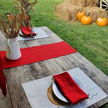 ARKENY Fall Thanksgiving Pumpkin Happy Harvest Placemats 12x18 Inches Set of 4,Seasonal Burlap Farmhouse Indoor Kitchen Dining Table Decoration for Home Party AP120-18