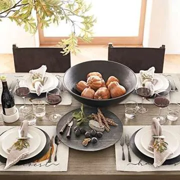 ARKENY Fall Thanksgiving Pumpkin Happy Harvest Placemats 12x18 Inches Set of 4,Seasonal Burlap Farmhouse Indoor Kitchen Dining Table Decoration for Home Party AP120-18