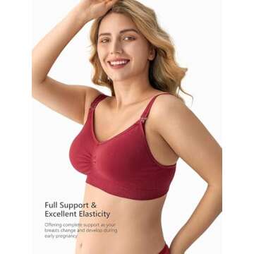 Angelhood Womens Seamless Sleep Nursing Bra,Breastfeeding Maternity Bra with Remove Bra Pads Extenders Pack of 3