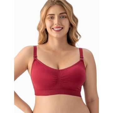 Angelhood Womens Seamless Sleep Nursing Bra,Breastfeeding Maternity Bra with Remove Bra Pads Extenders Pack of 3