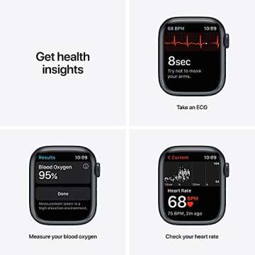 Apple Watch Series 7 [GPS 41mm] Smart Watch w/Midnight Aluminum Case with Midnight Sport Band. Fitness Tracker, Blood Oxygen & ECG Apps, Always-On Retina Display, Water Resistant
