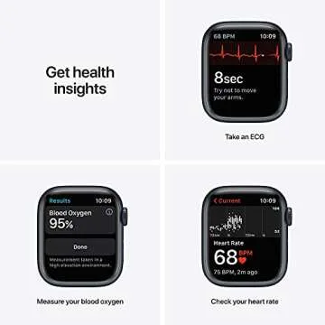 Apple Watch Series 7 [GPS 41mm] Smart Watch w/Midnight Aluminum Case with Midnight Sport Band. Fitness Tracker, Blood Oxygen & ECG Apps, Always-On Retina Display, Water Resistant